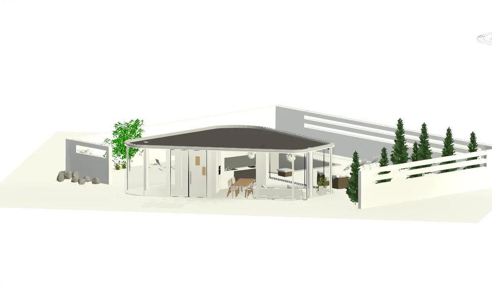 Stand de vente à emporter — vue 3D Revit